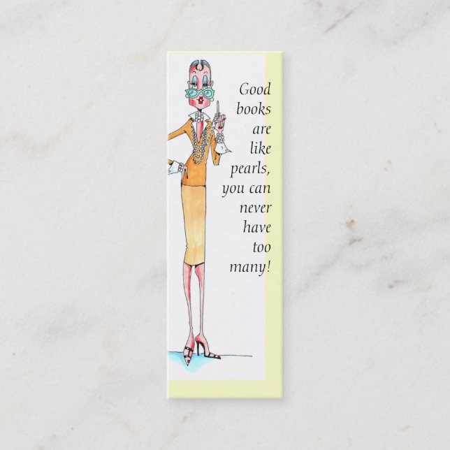Pearls bookmark mini business card (Front)