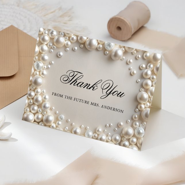 Pearls Bridal Shower Thank You Card (Creator Uploaded)