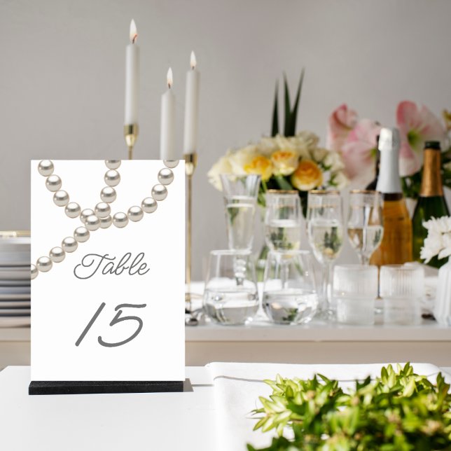 Pearls elegant wedding  table number (Creator Uploaded)