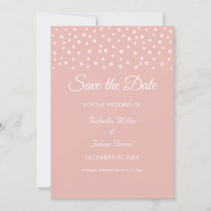 Pearls Gold Rose Wedding Save the Date Invitation