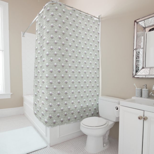 Pearls & Lace Shower Curtain (In Situ)