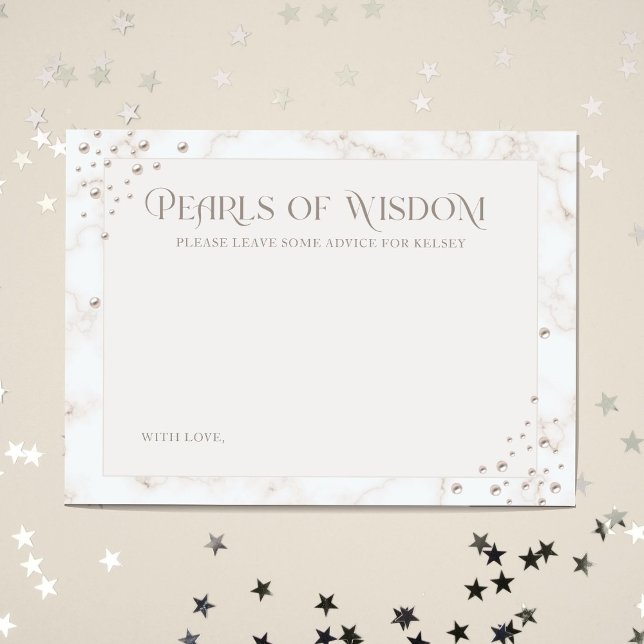 Pearls of Wisdom Bridal Shower Advice Enclosure Card (Creator Uploaded)