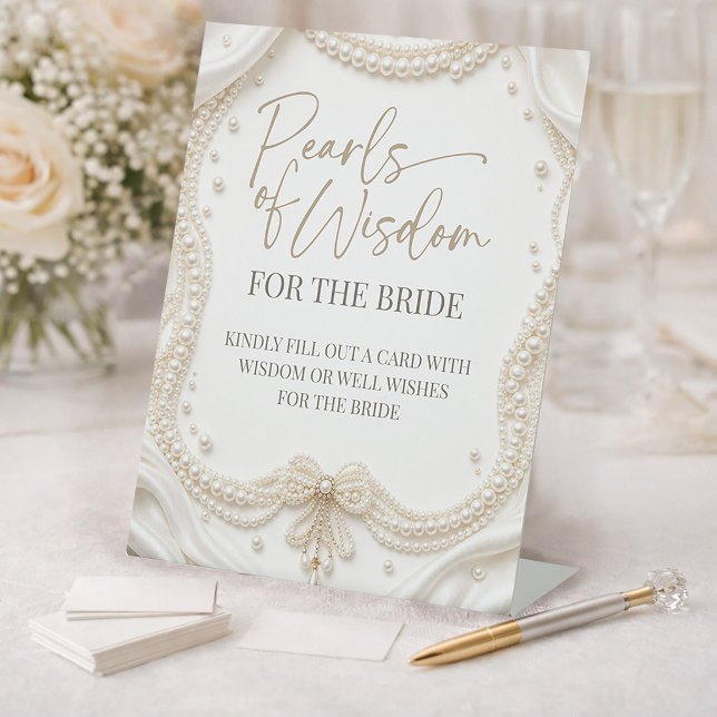 Pearls of Wisdom Bridal Shower Sign (Pearls of Wisdom Bridal Shower Sign)