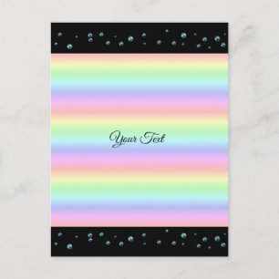 Pearls on Black and Rainbow Postcard