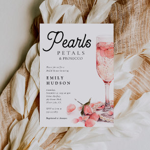 Pearls Petals & Prosecco Bridal Shower Invitation