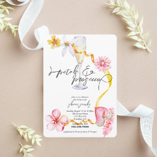 Pearls, Petals + Prosecco Petals Bridal Shower Invitation