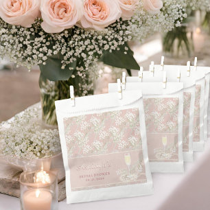 Pearls & Prosecco Babys Breath Blush Bridal Shower Favour Bags