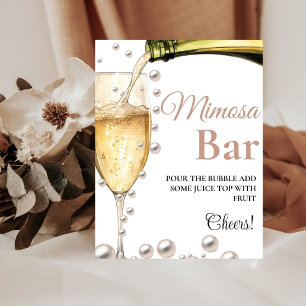Pearls & Prosecco Bachelorette Mimosa Bar  Sign