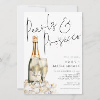 Pearls Prosecco Bottle Florals Bridal Shower
