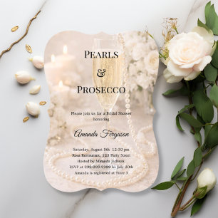 Pearls Prosecco bracket Bridal Shower Invitation