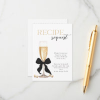 Pearls & Prosecco Bridal Recipe Enclosure Card