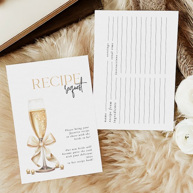Pearls & Prosecco Bridal Recipe Enclosure Card (Creator Uploaded)