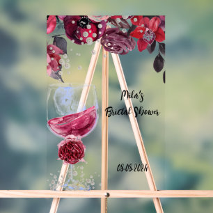 pearls & prosecco bridal shower acrylic sign