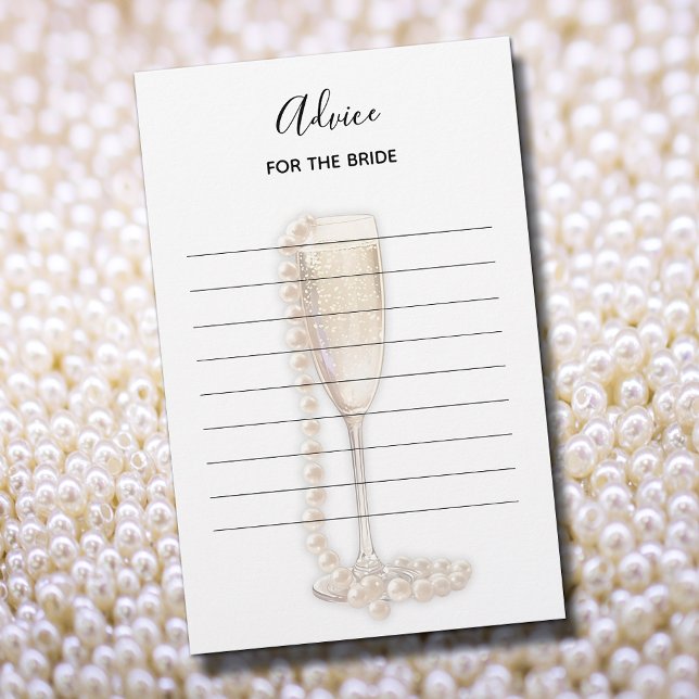 Pearls & Prosecco Bridal Shower Advice for Bride (Pearls & Prosecco Advice for the Bride Game, 5.5" x 8.5" light weight sheets)