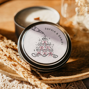 Pearls & Prosecco Bridal Shower Circle Sticker