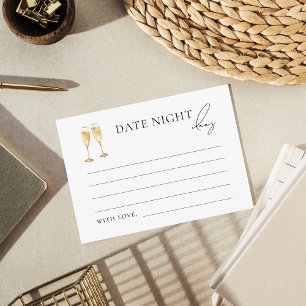 Pearls & Prosecco Bridal Shower Date Night Ideas Enclosure Card
