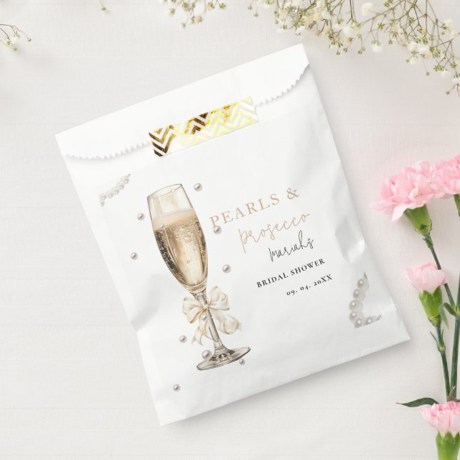 Pearls & Prosecco  Bridal shower Favour Bags (Sealed)