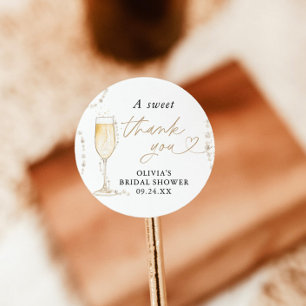 Pearls & Prosecco Bridal Shower Favour Sticker