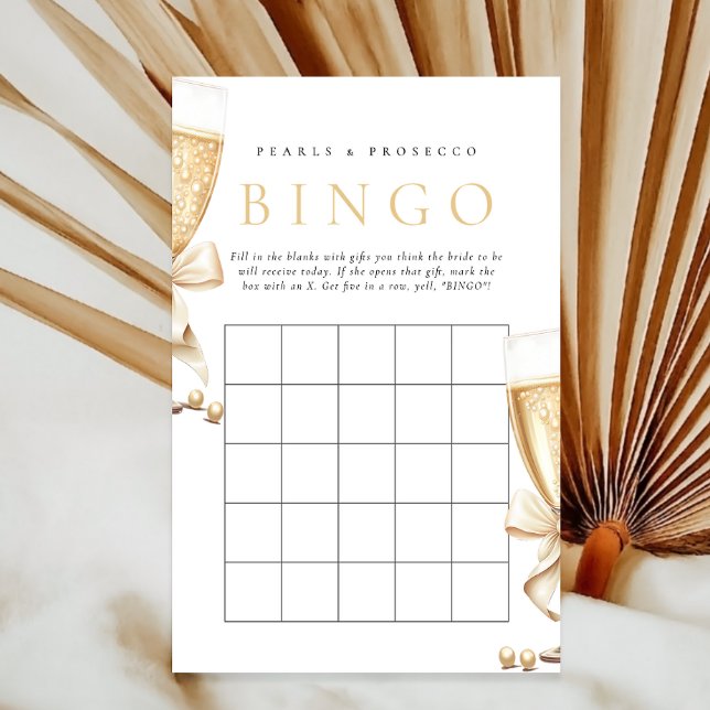 Pearls & Prosecco Bridal Shower Gift Bingo Game (Creator Uploaded)