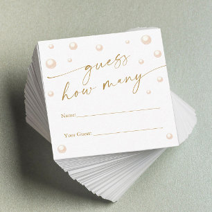 Pearls Prosecco Bridal Shower Guess How Many Game  Enclosure Card
