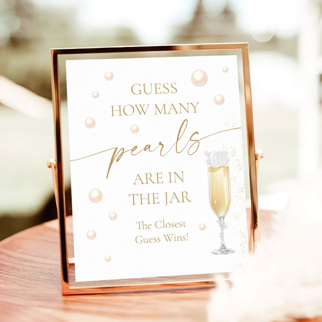 Pearls Prosecco Bridal Shower Guess How Many Game  Poster (Creator Uploaded)