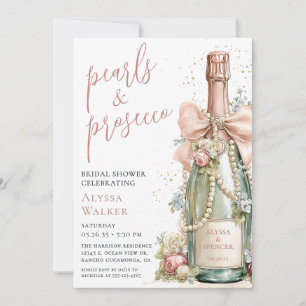 Pearls & Prosecco Bridal Shower Invitation