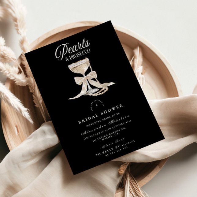 Pearls & Prosecco Bridal Shower Invitation (Creator Uploaded)