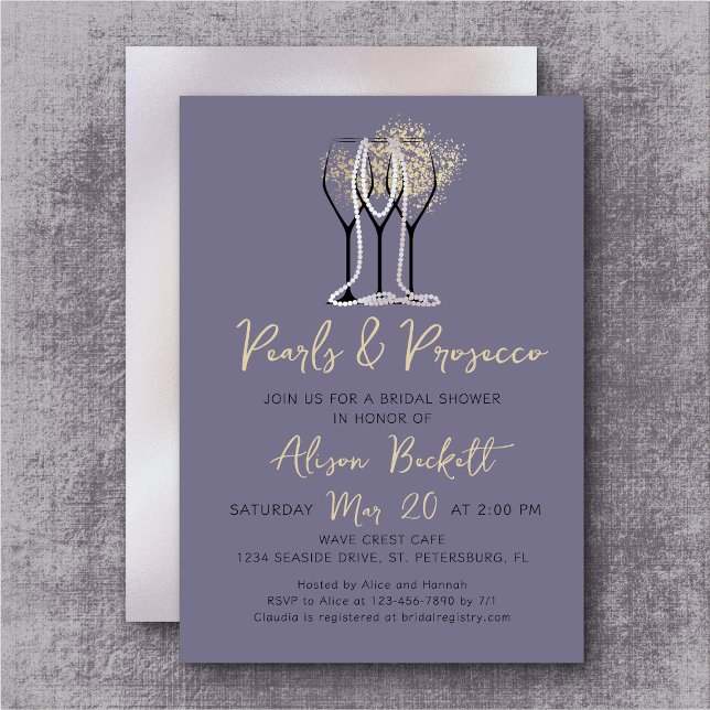 Pearls & Prosecco Bridal Shower  Invitation (Creator Uploaded)