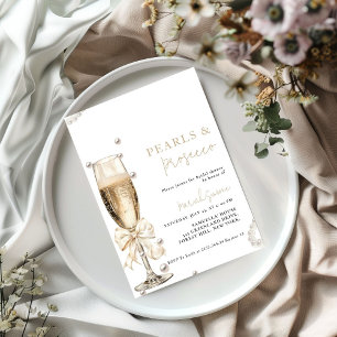 Pearls & Prosecco  Bridal shower Invitation