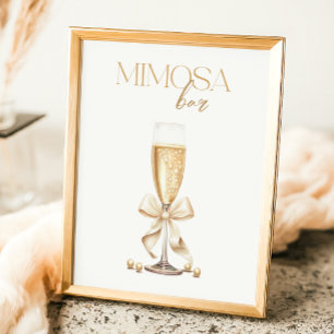 Pearls & Prosecco Bridal Shower Mimosa Bar Poster