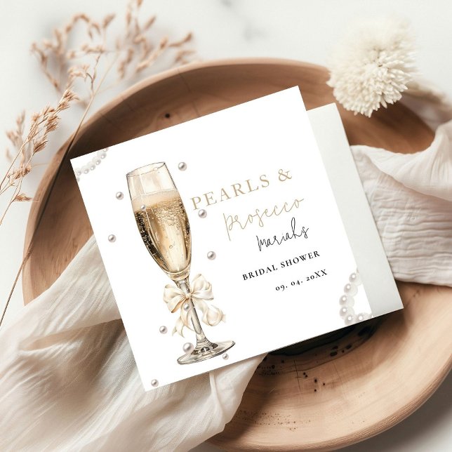 Pearls & Prosecco  Bridal shower Napkin (Creator Uploaded)