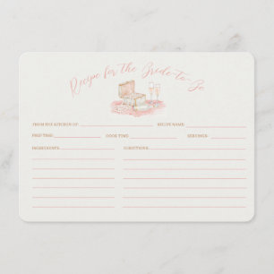 Pearls & Prosecco Bridal Shower Recipe Card