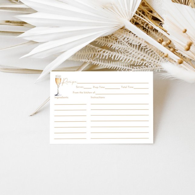 Pearls & Prosecco Bridal Shower Recipe Card (Creator Uploaded)