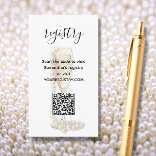 Pearls & Prosecco Bridal Shower Registry Enclosure Card
