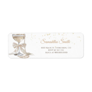  Pearls & Prosecco Bridal Shower Return Address 