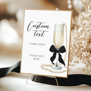 Pearls & Prosecco Bridal Shower Table Sign