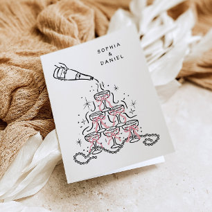 Pearls & Prosecco Bridal Shower Thank You Cards