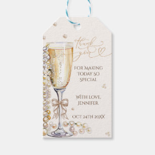 Pearls & Prosecco Bridal Shower Thank You Gift Tags
