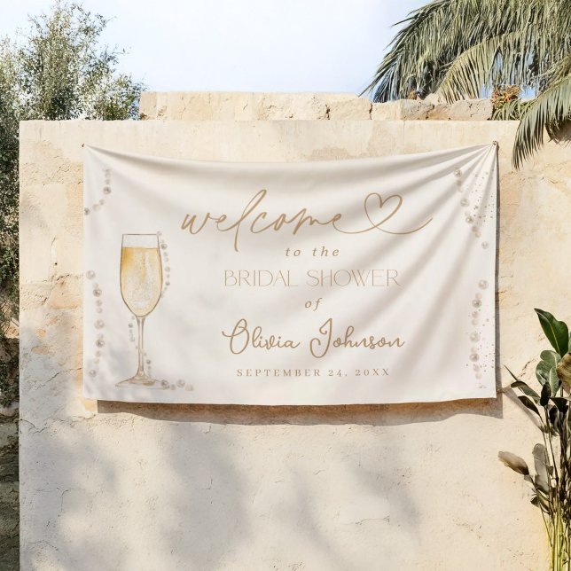 Pearls & Prosecco Bridal Welcome Sign Banner (Creator Uploaded)