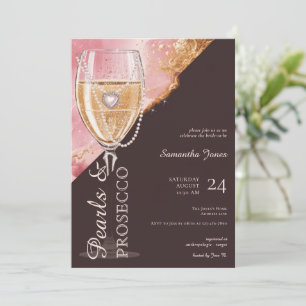 Pearls & Prosecco Brunch and Bubbly Bridal Shower Invitation