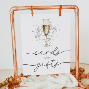 Pearls & Prosecco Cards & Gifts Bridal Shower Poster