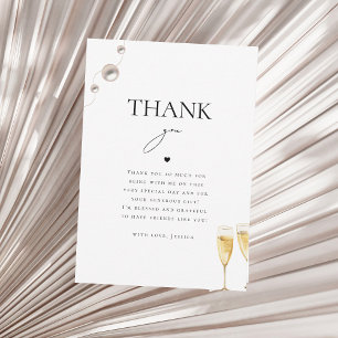 Pearls Prosecco Champagne Bridal Shower Thank You Card
