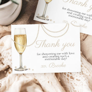 Pearls Prosecco elegant Bridal Shower thank you