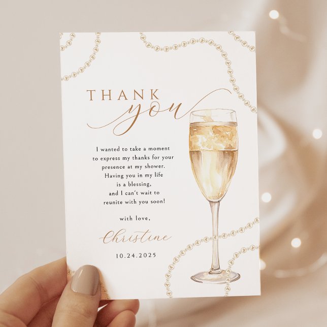 Pearls & Prosecco Gold Bridal Shower Thank You Car (Creator Uploaded)