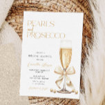 Pearls & Prosecco Gold Minimal Bridal Shower Invitation<br><div class="desc">Pearls & Prosecco Gold Minimal Bridal Shower Invitation</div>