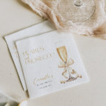 Pearls & Prosecco Gold Minimal Bridal Shower Napkin<br><div class="desc">Pearls & Prosecco Gold Minimal Bridal Shower Napkins.</div>