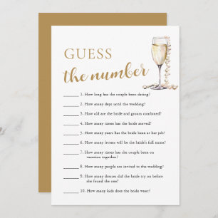 Pearls & Prosecco Guess the Number Bridal Game Invitation