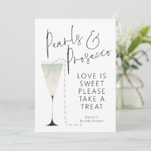 Pearls Prosecco Love is Sweet Bridal Shower Card
