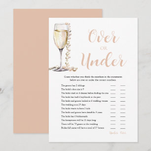 Pearls & Prosecco Over or Under Bridal Shower Game Invitation