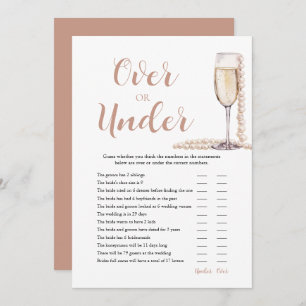 Pearls & Prosecco Over or Under Bridal Shower Game Invitation